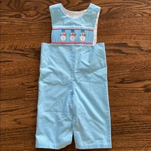 Sage and Lily Smocked Snowman Longall